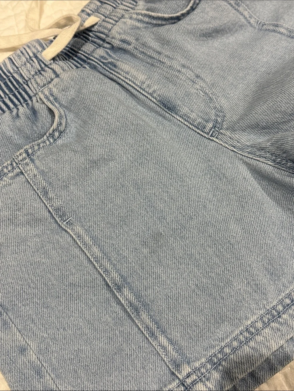 Denim Drawstring Shorts